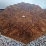 Napoleon III octagonal centre table in marquetry walnut.