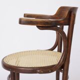 Vintage desk chair bentwood Viennese braid Fischel Austria