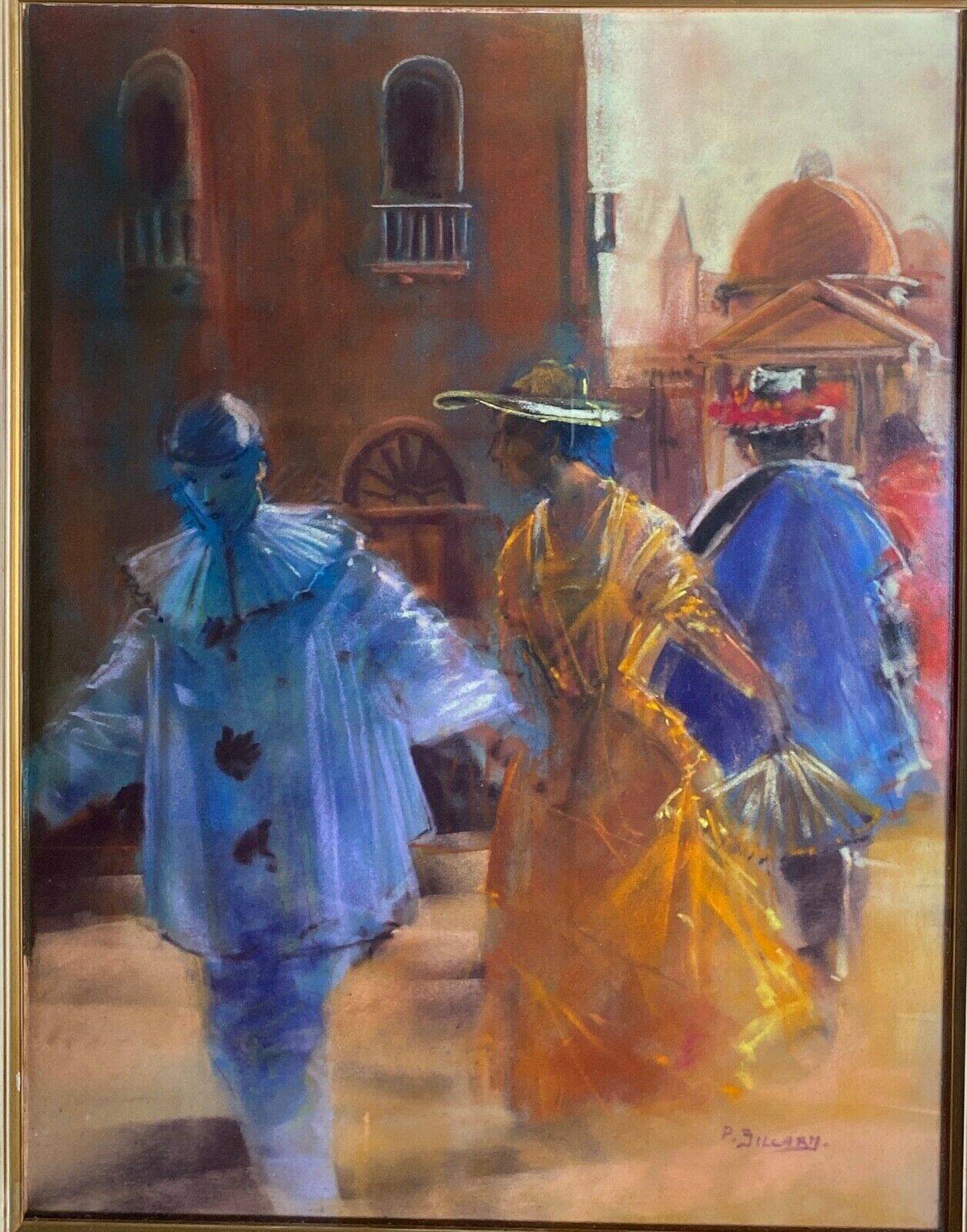 Watercolor on paper by Paul Billard 20th century Venice carnival