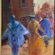 Watercolor on paper by Paul Billard 20th century Venice carnival