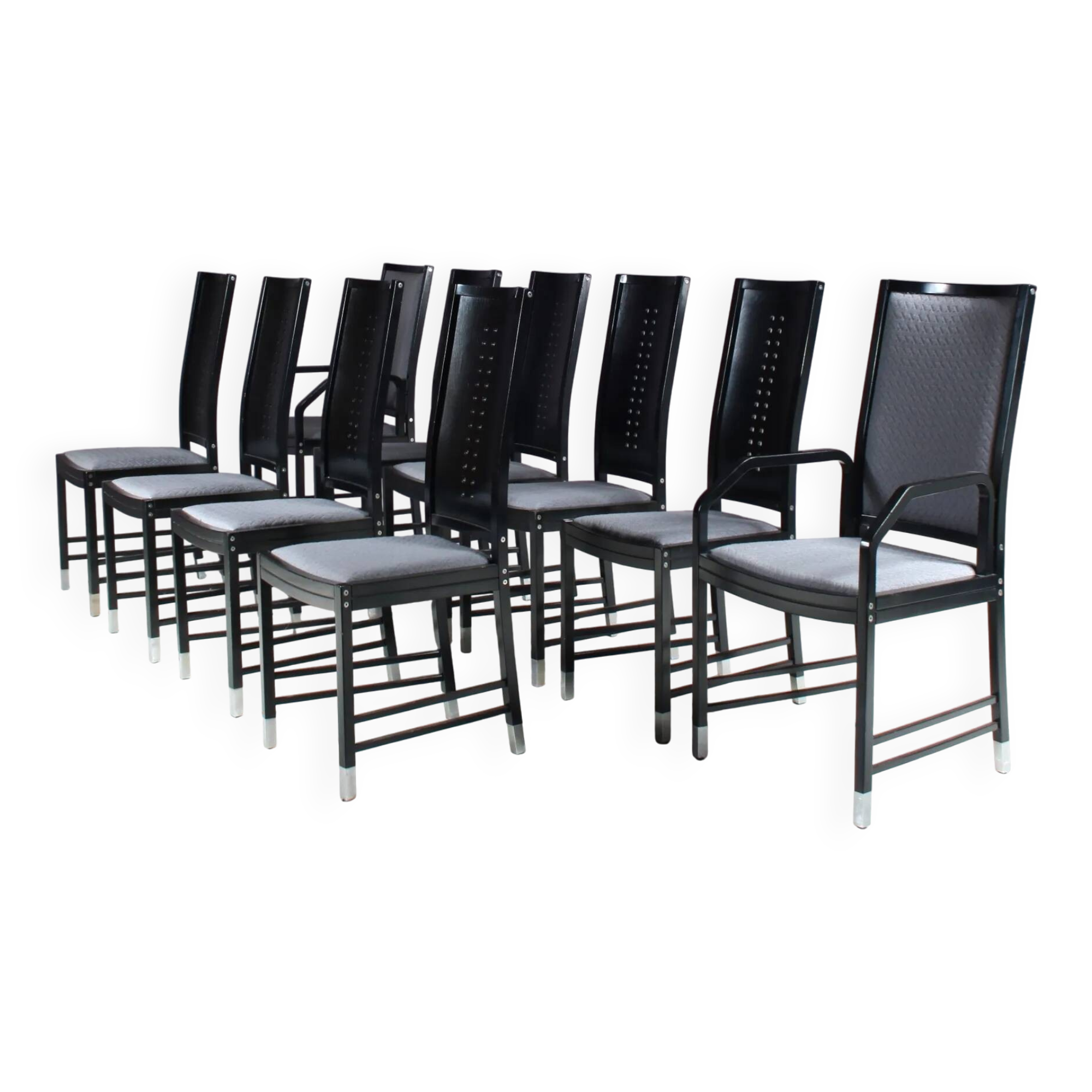 Set of 10 dining chairs by Ernst W. Beranek for Thonet, Austria 1980