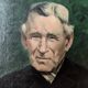 Old oil on canvas portrait of a man from the 20th century, countryside decoration, golden frame