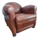 Fauteuil club vintage en cuir, meuble siège ancien