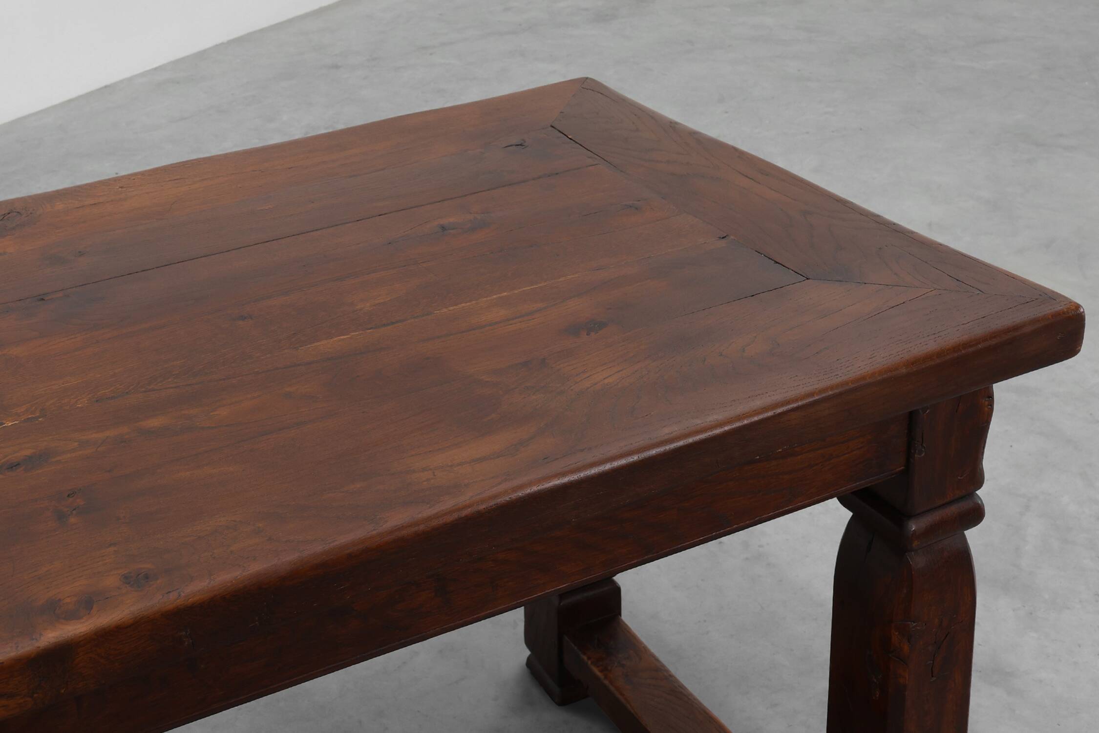 Large French Provincial rustic Oak Table, ca. 1900