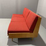 Mid-century folding sofa bed by Drevotvar, 1970s, Czechoslovakia