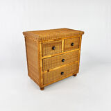 Rattan chest of drawers 1970s