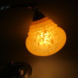 Lampe art-déco en métal chromé et verrerie de Clichy - décor de lune souriante