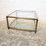 Brass and glass coffee table
