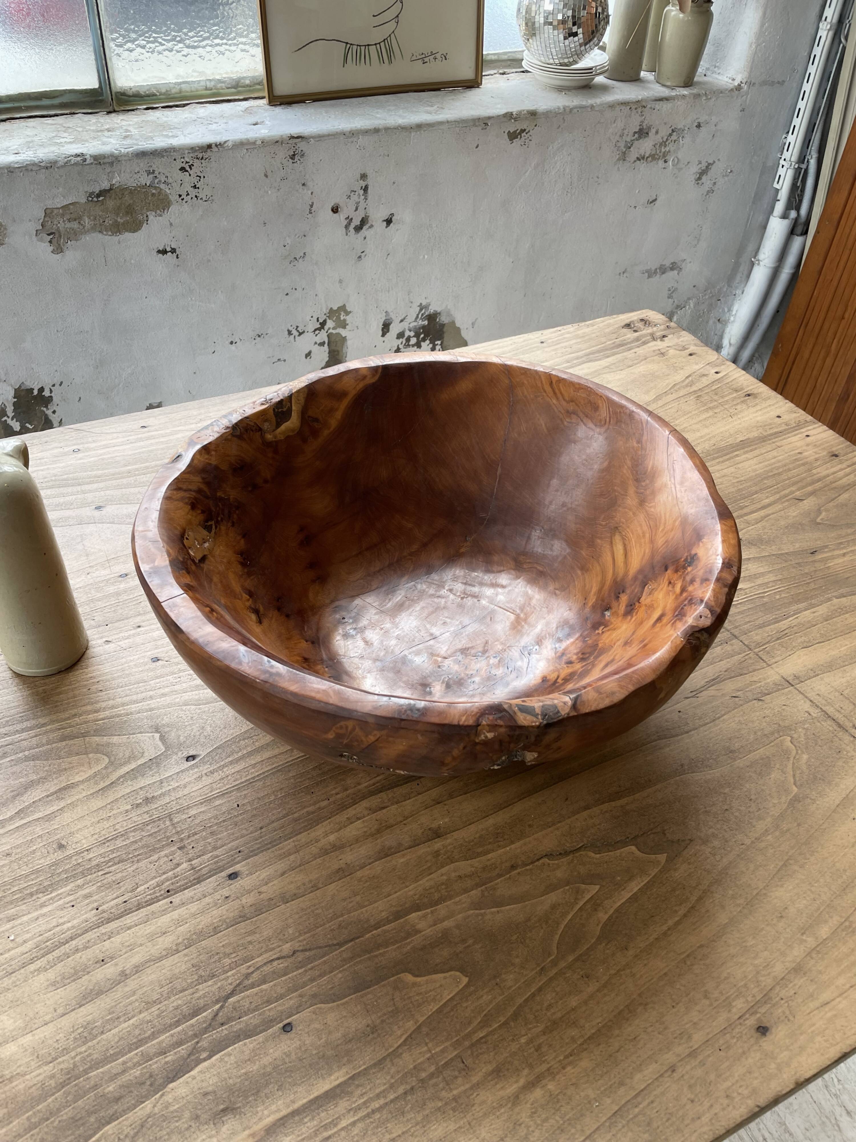 XL thuja root wooden dish