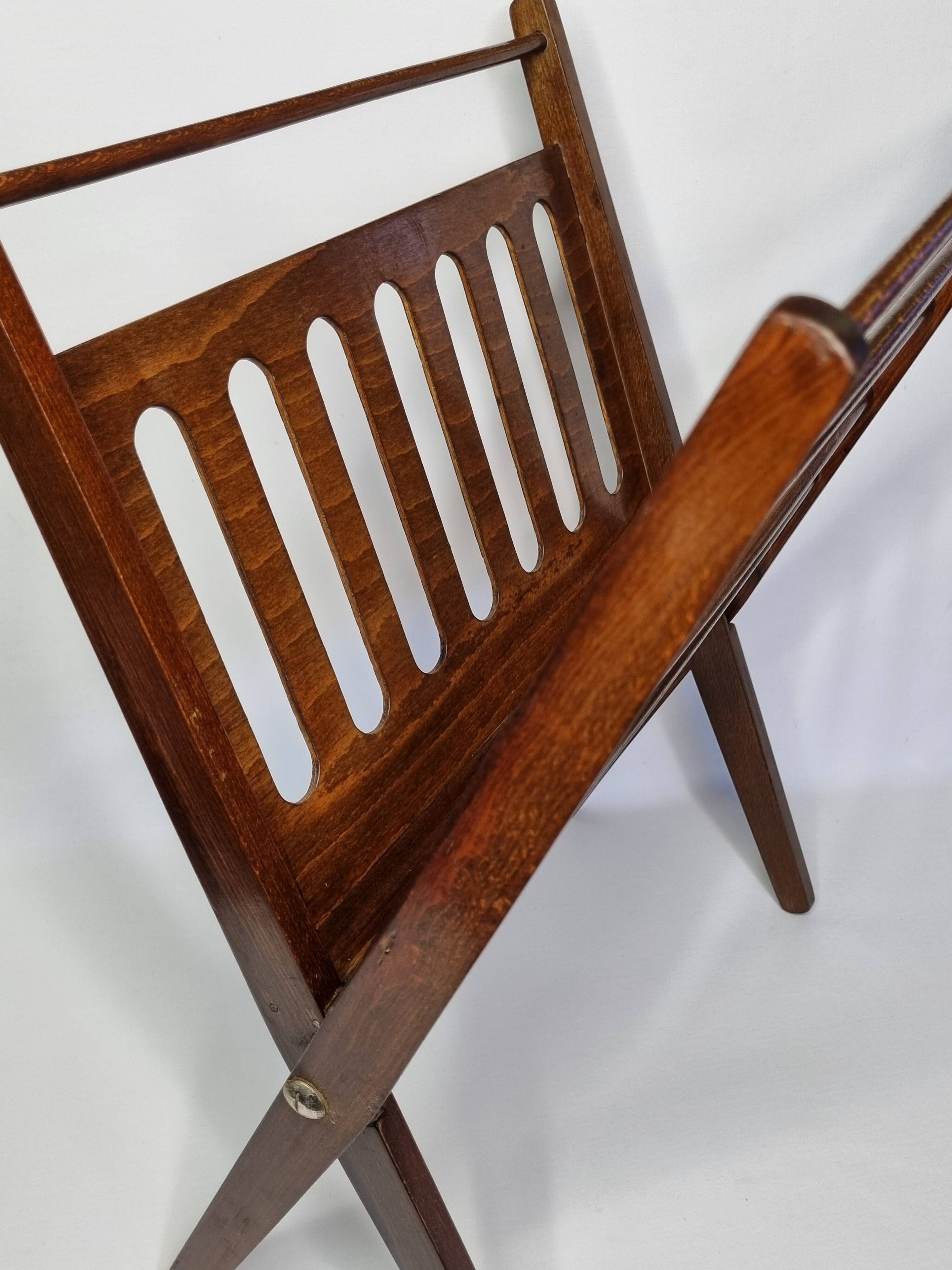 Folding teak magazine rack by Cees Braakman