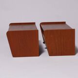2x Danish MCM floating nightstands in teak 60s