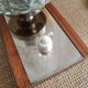 Pair of bedside lamps wood, metal and globe glass - vintage