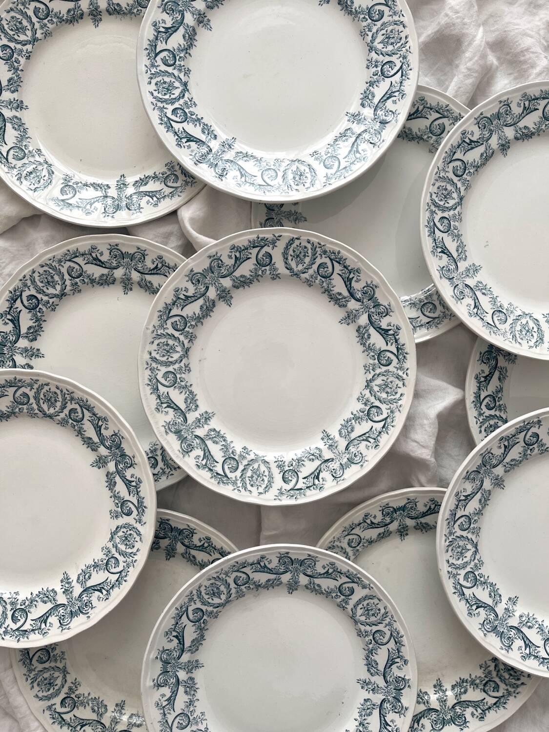 12 flat ironware plates “Louis XVI” Saint Amand and Hamage