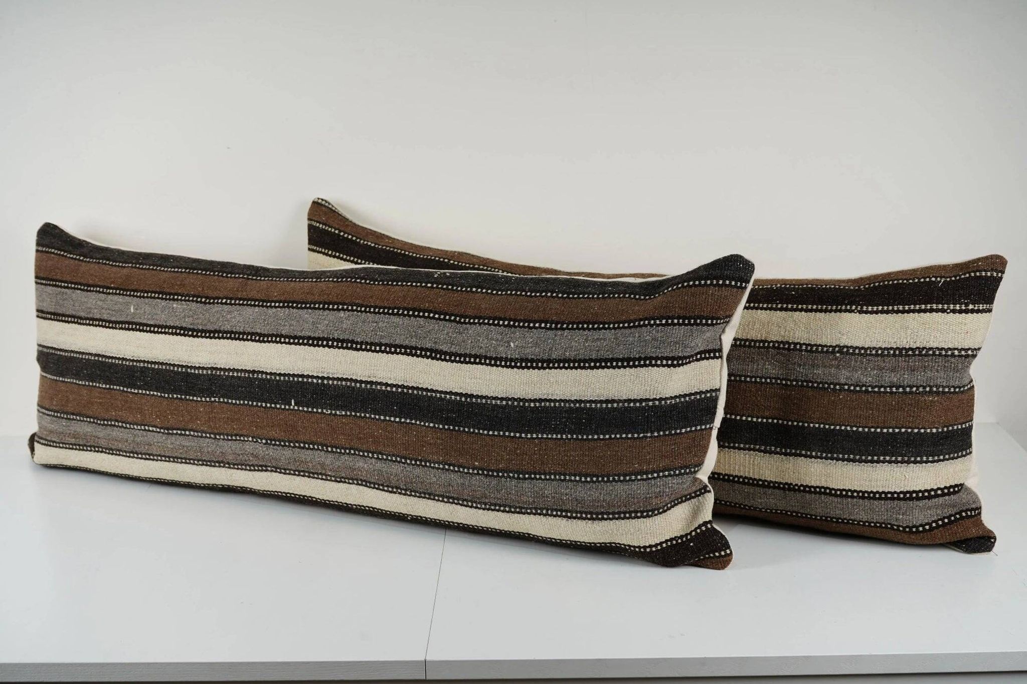 Set of 2 vintage kilim cushion covers 46x114 cm