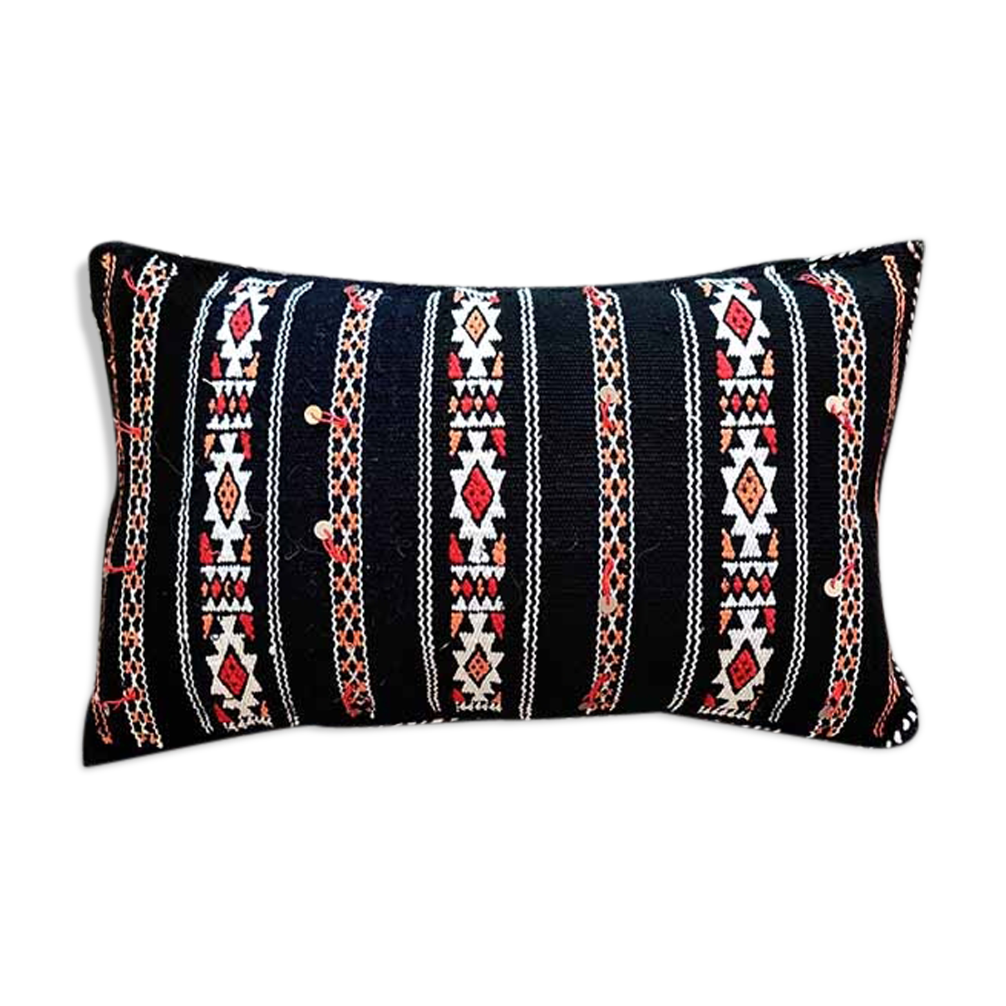 Handmade black berber moroccan kilim cushion 35 x 50 cm