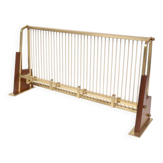 German teak and aluminum wall coat rack from the 50s/60s (60.5 cm)
