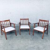 Mid-Century Modern Dutch Armchair Set, Netherlands, 1950s, Set of 3