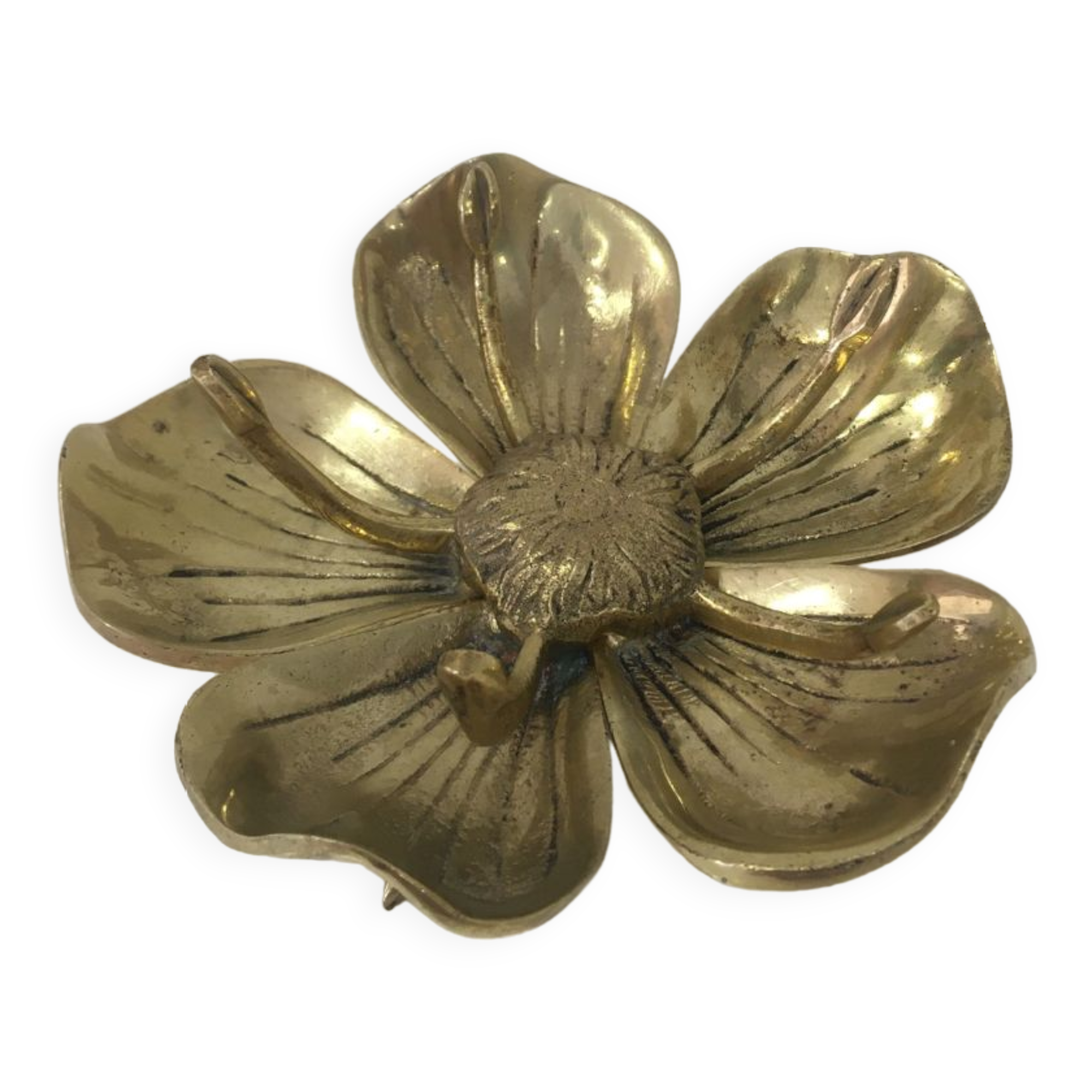 Brass flower ashtray