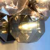 Vintage German wall or ceiling lamp from the space age in chrome and glass by Motoko Ishii for Staff, 1970s.