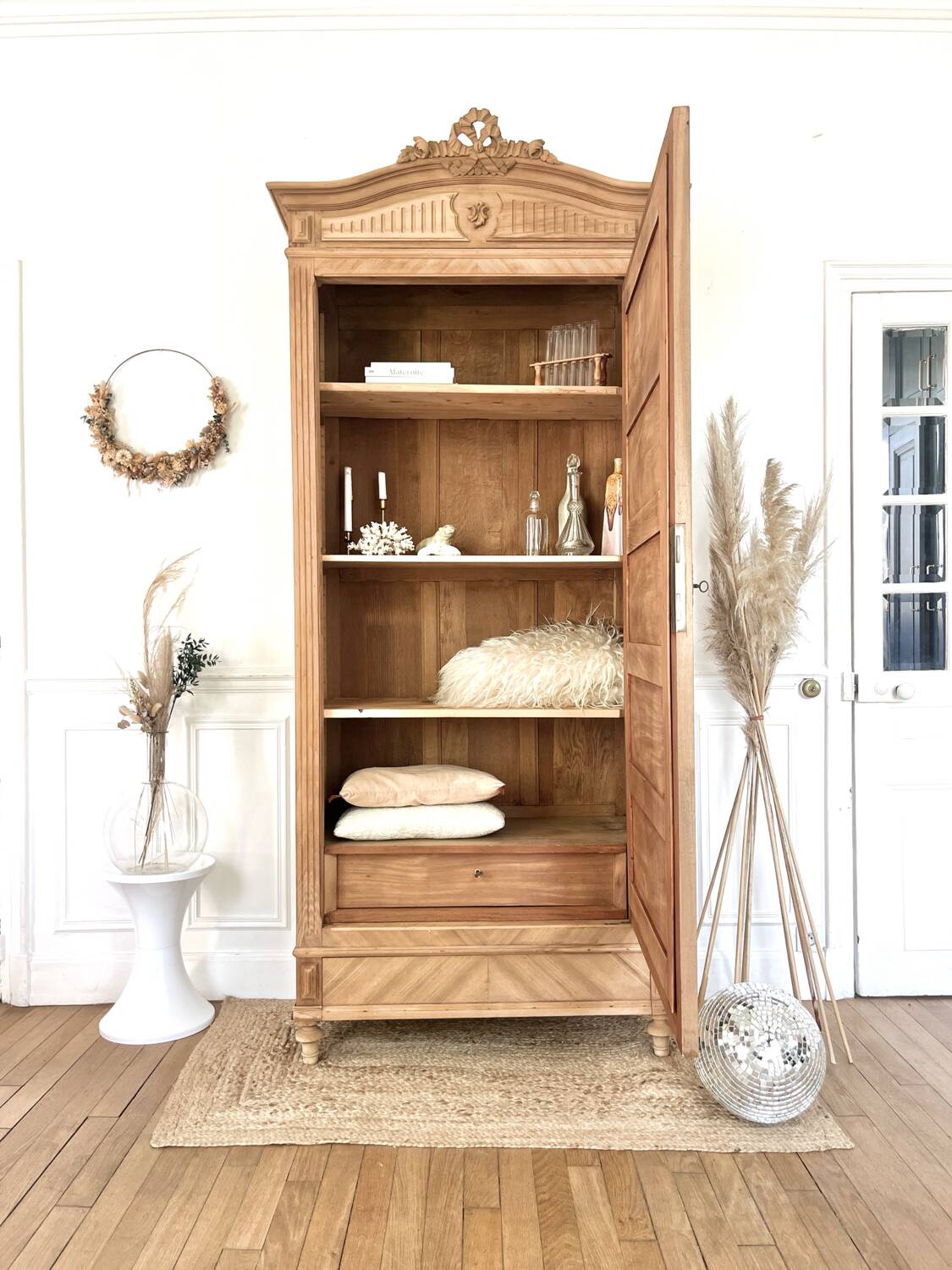 Restored Rococo Bonnetière Wardrobe