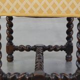 Antique English Footstool/ Ottoman with Turned Legs