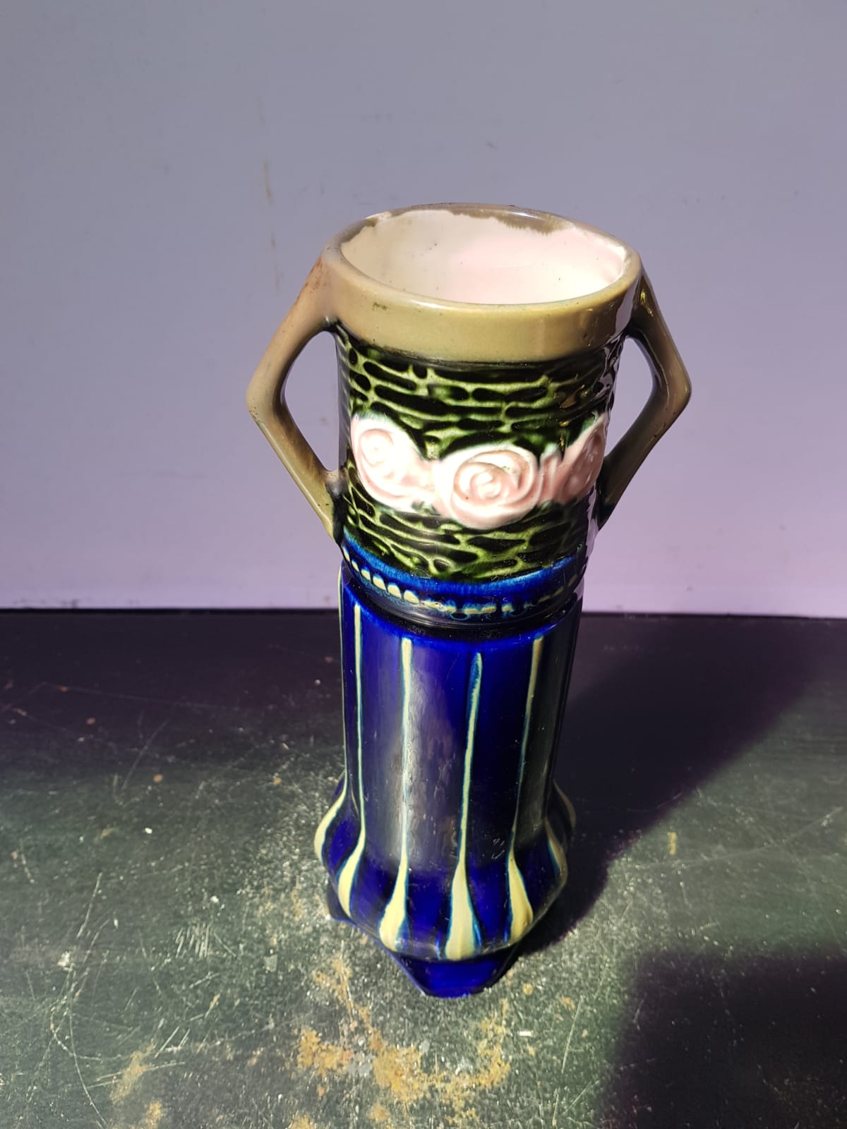 Old Vase Roll ART DECO + Coves Ceramic Enamelled Vintage