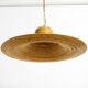 Beautiful, large Italian 1970s bright bamboo wood ceiling pendant lamp