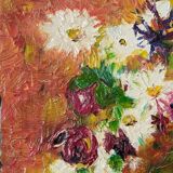 Acrylic on canvas, old painting, vintage still life, country decoration