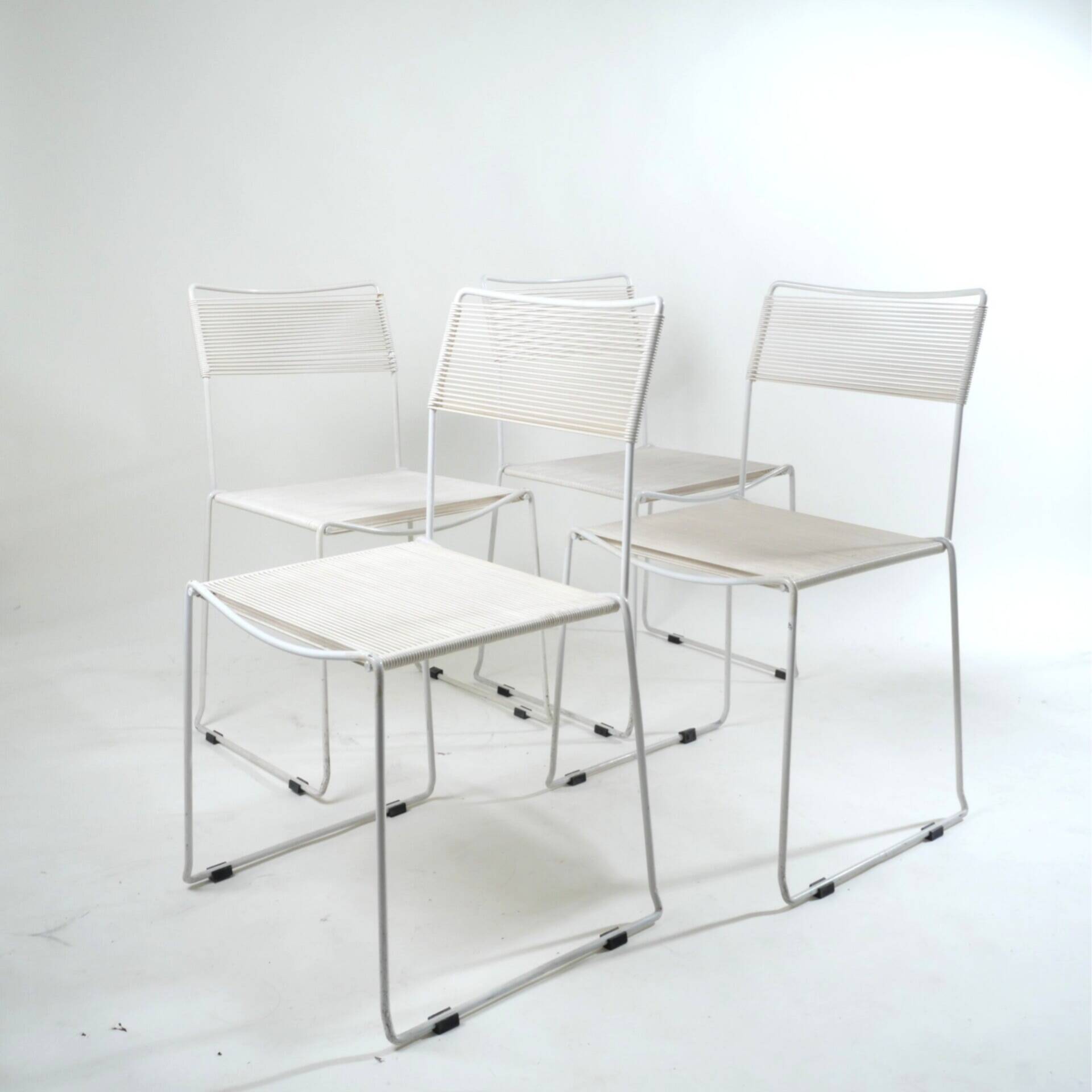 4 chaises Jodi « spaghetti » par Sintesi, Italie 1980