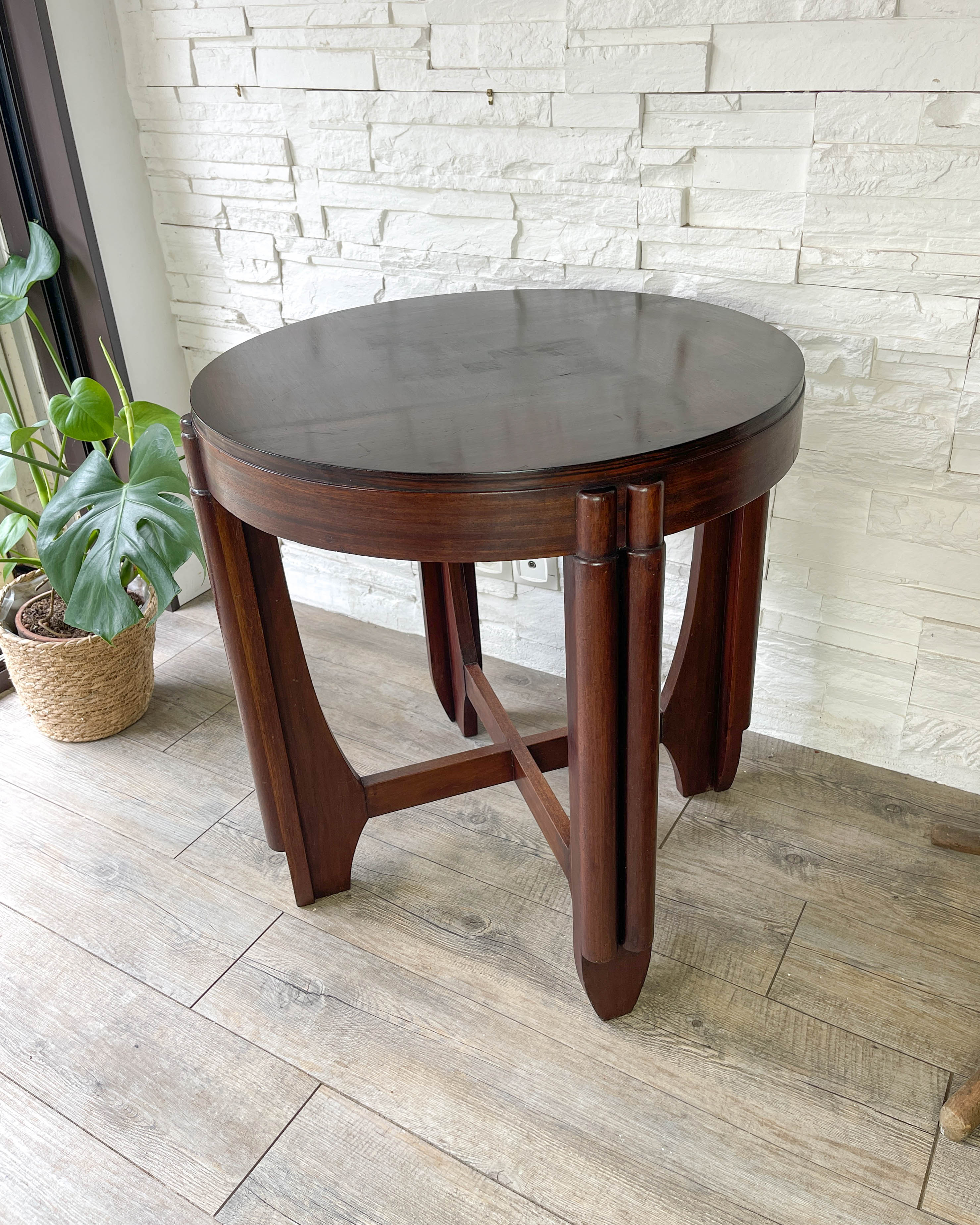 Table basse guéridon art déco en palissandre, 1920s