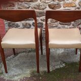 Pair of Danish chairs from the 1970s, Moller type.