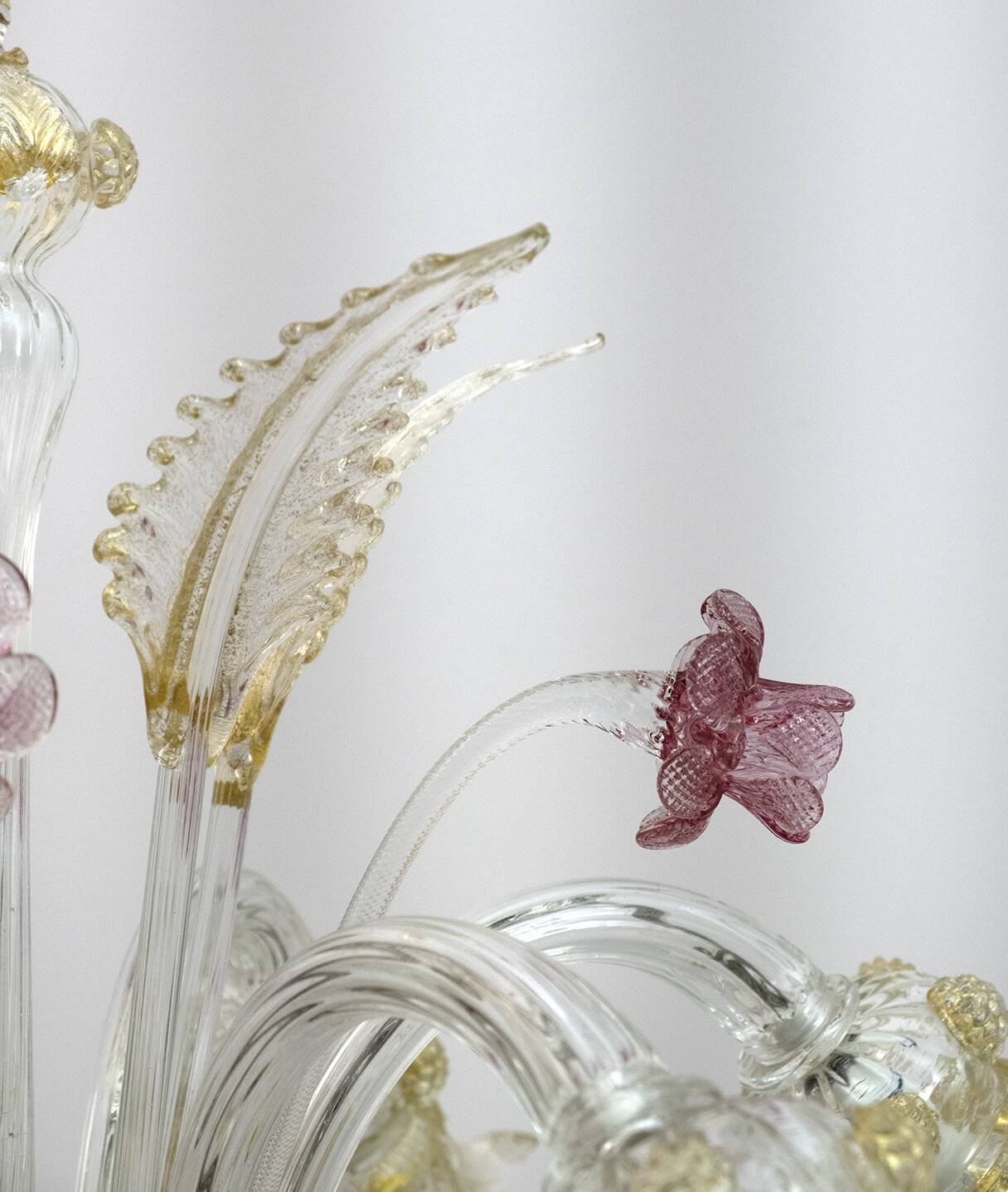 Ca'Rezzonico Blown Murano Glass 6 Arms Floor Lamp, Italy, 1950s