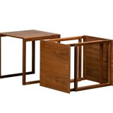 Kai Kristiansen Cube No. 33 Interlocking Nesting Tables in Walnut, Denmark