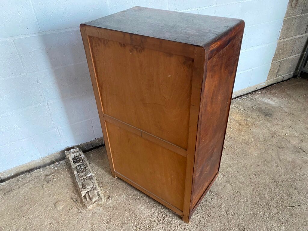 Storage cabinet with 5 drawers in white wood 50s