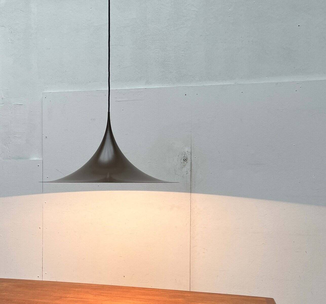 Mid-Century Modern Space Age Danish Brown Semi Pendant Lamp by Claus Bonderup and Torsten Thorup for Fog & Mørup, 1960s