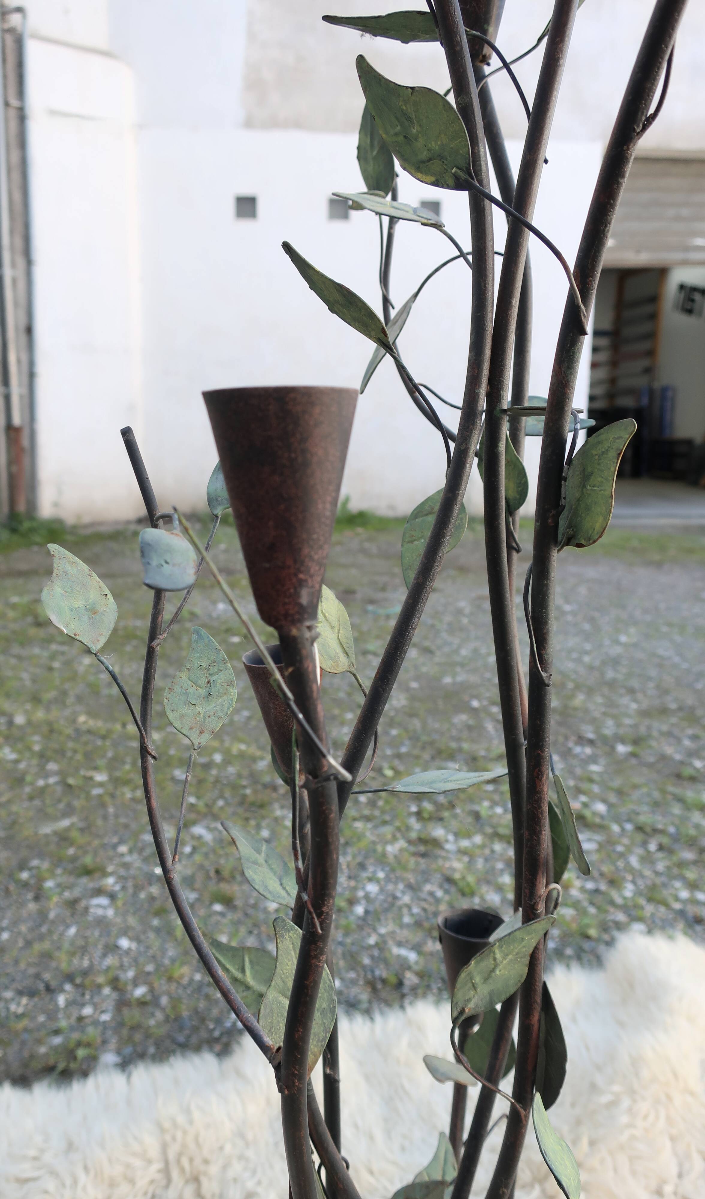 Candle holder, vintage metal chandelier