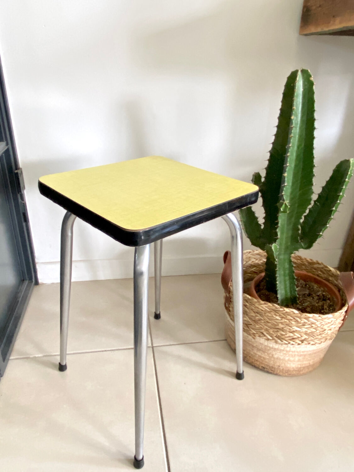 Yellow Formica stool
