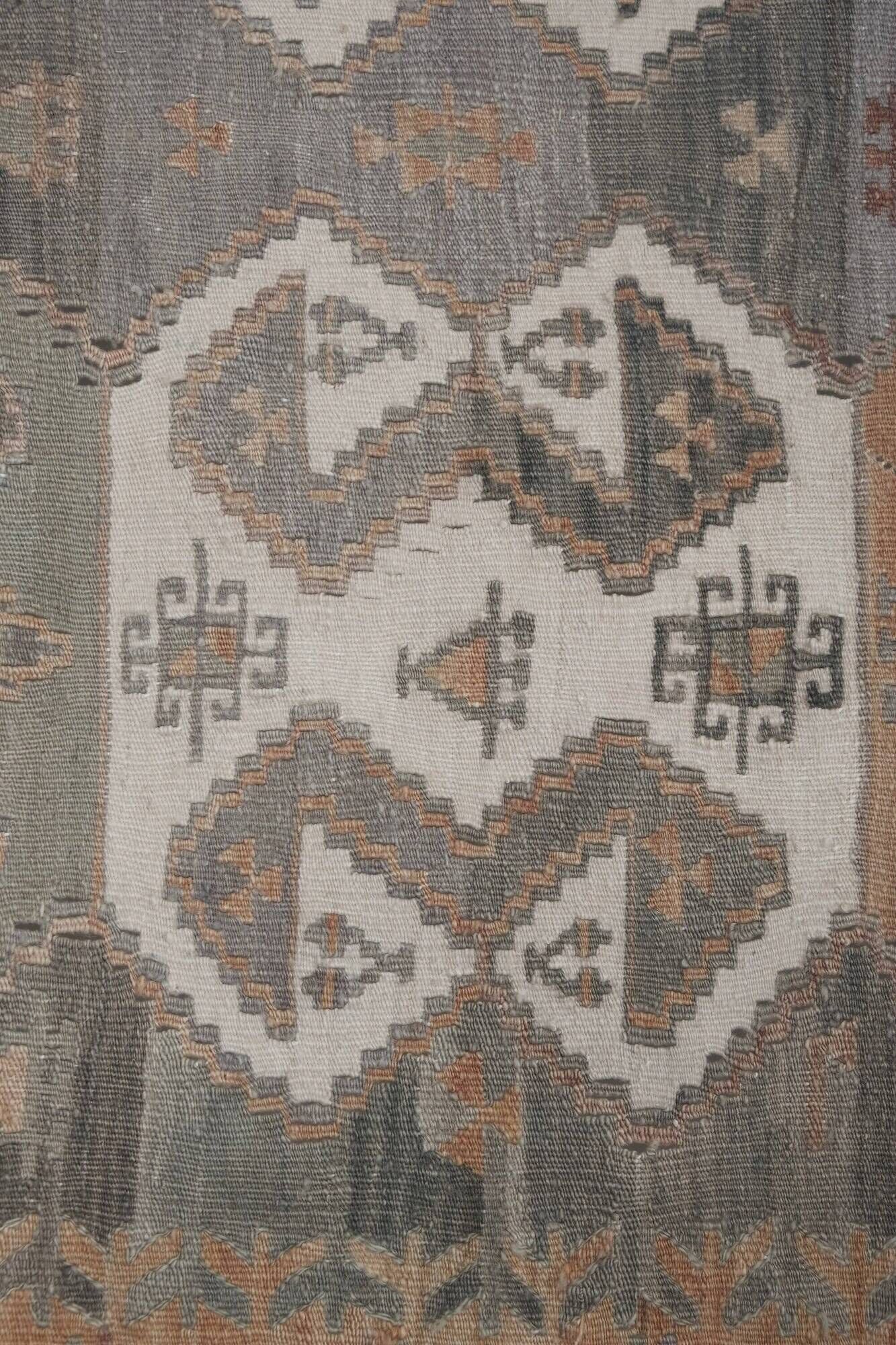 Vintage Turkish hallway rug 123x367 cm