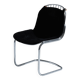 Chaise en velours noir, Gastone Rinaldi, 1970s