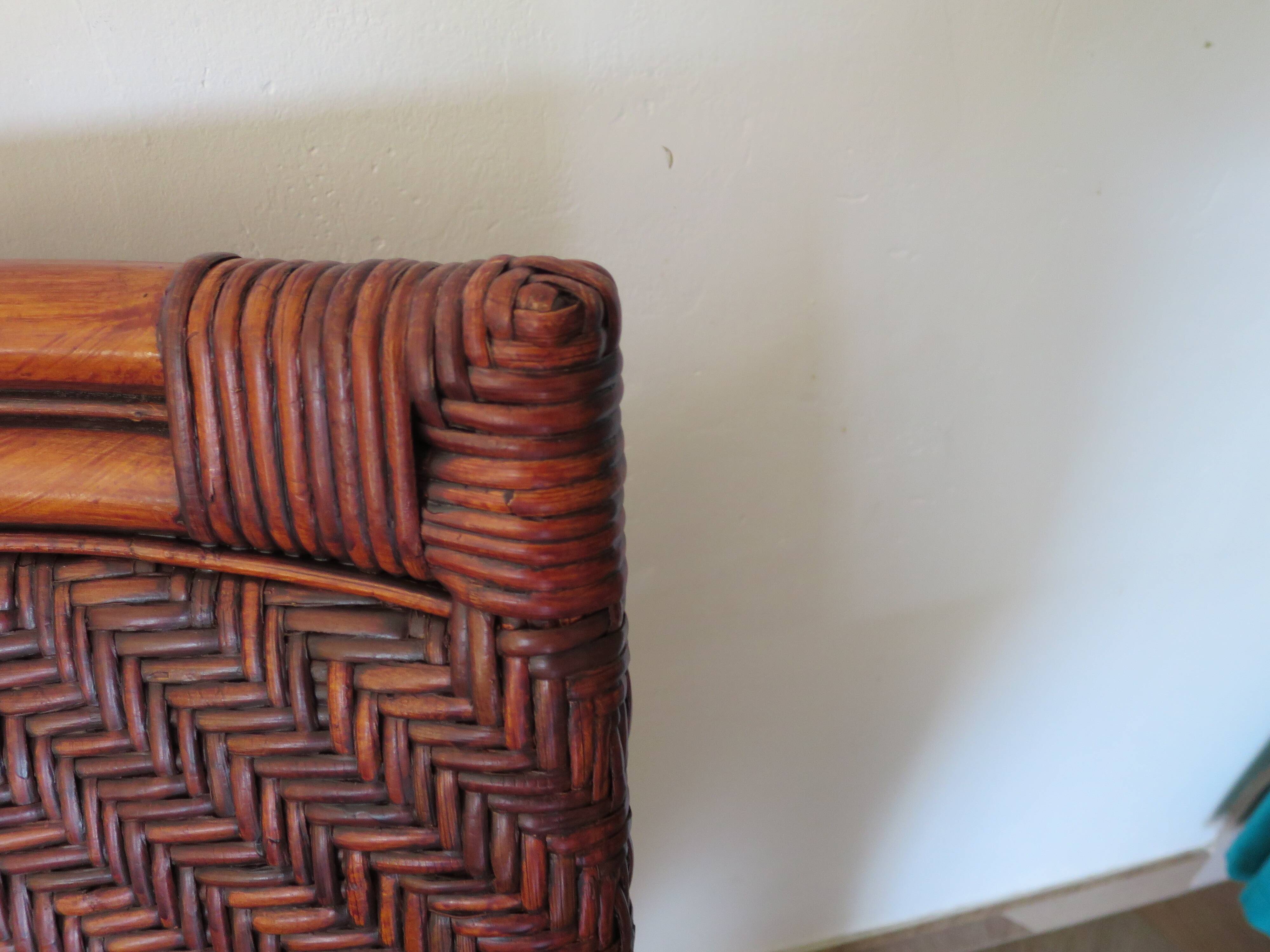 Woven rattan armchair, 1980s