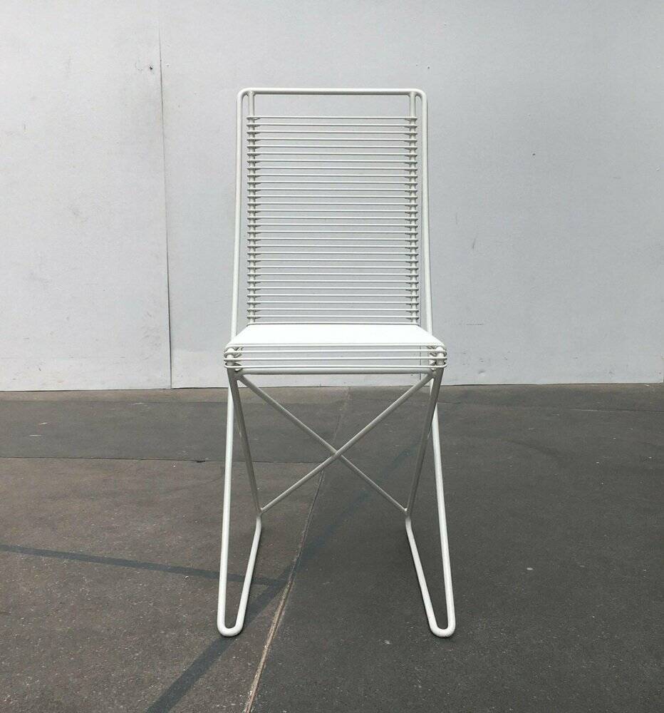 White postmodern Kreuzschwinger chairs by Till Behrens for Schlubach, 1980s, set of 3.