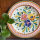 Mediterranean dish with floral decoration