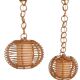 Mid-Century Globe Pendant Lamps, Bamboo & Rattan, c. 1960s