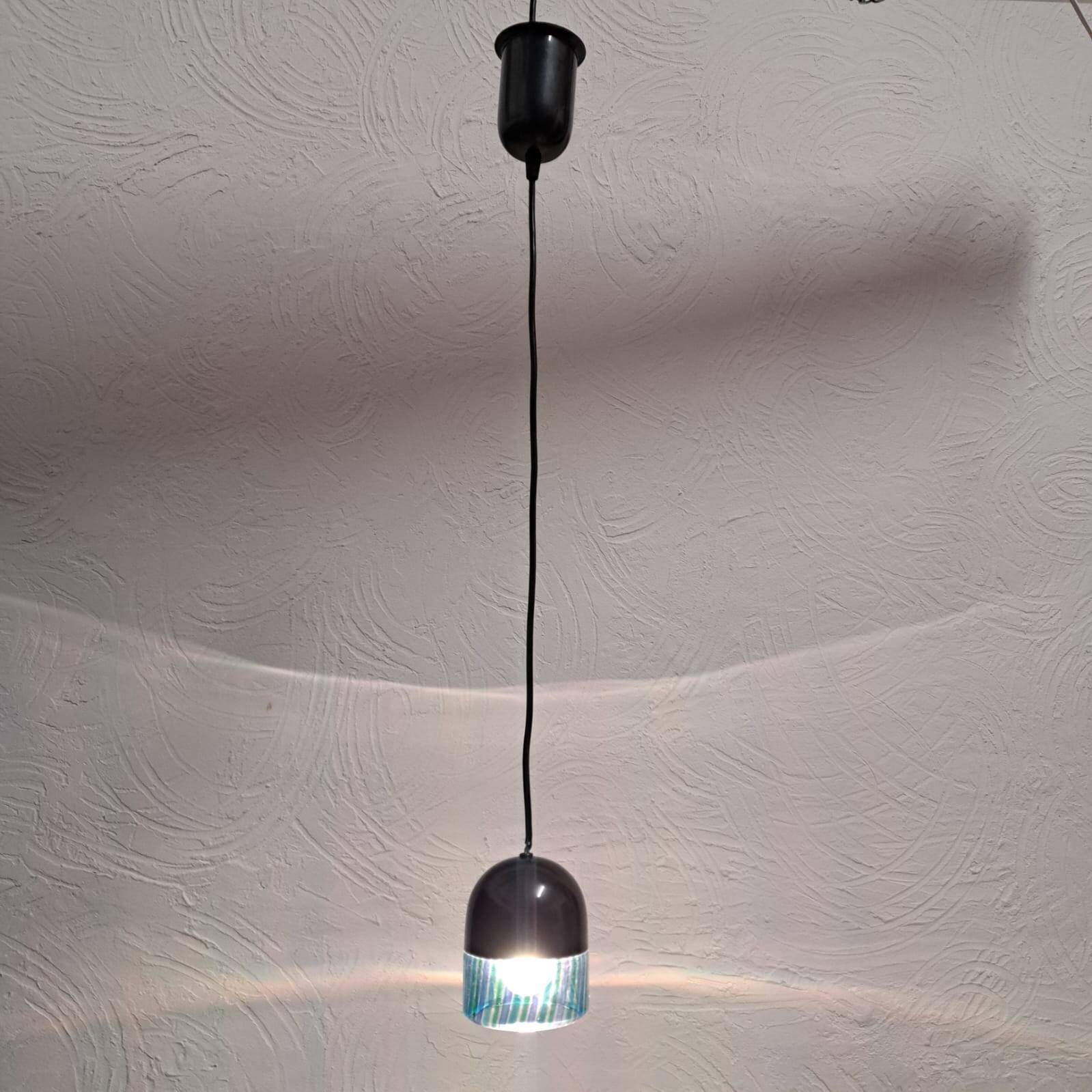 Suspension lamp, 1980s, glass with alternating rods