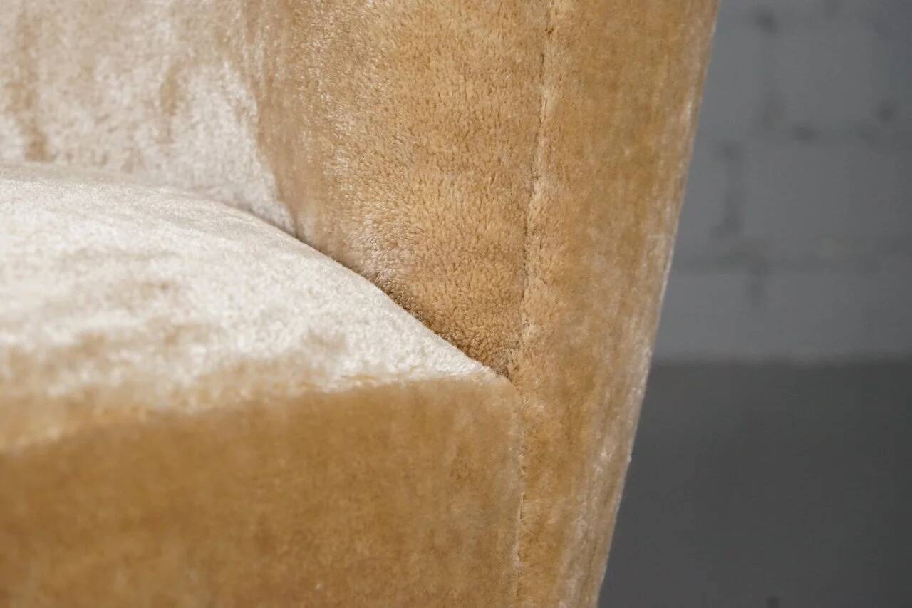 Fauteuil scandinave en velours à poils longs