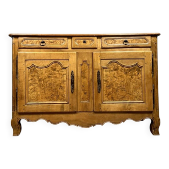 Louis XV period Bressan sideboard in walnut and elm burl, 18th century