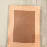 Old board framed under glass, bird