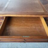 Louis Philippe style center-middle minister's desk in wood and leather