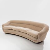 Walnut and mohair velvet sofa by Isa Bergamo, 1940s