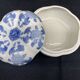 Chinese covered pot, box, jewelry box, pumpkin, white porcelain, China blue plant decor